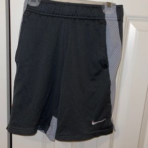 Used, in good condition boys dark/light gray mesh Nike shorts